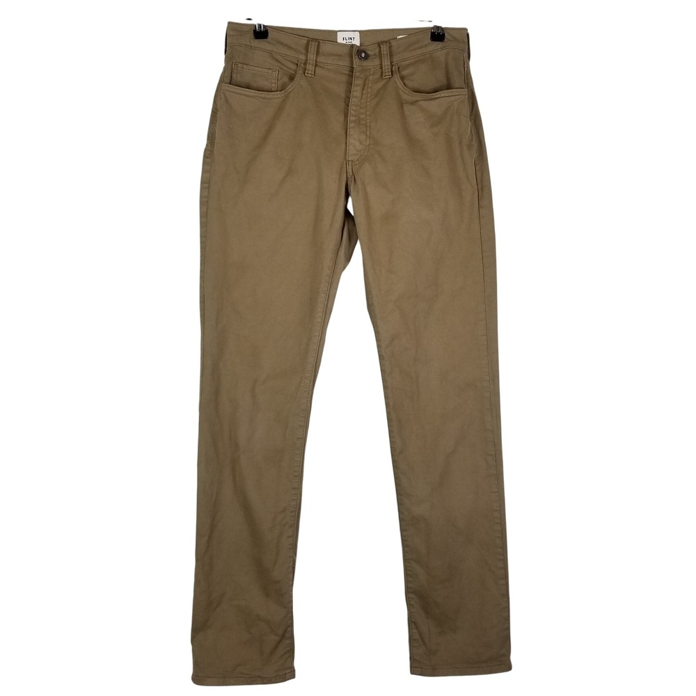 Flint and Tinder Chinos Mens 30x32 Khaki Straight Fit Cotton Stretch Pants